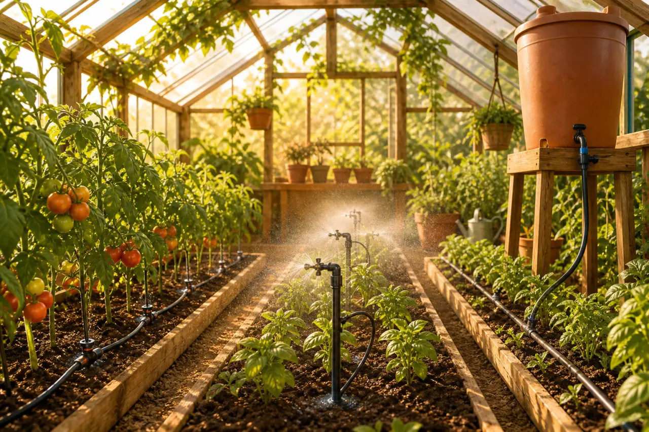 Goutte-à-goutte, micro-aspersion ou gravité : quel arrosage automatique pour une serre ?
